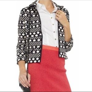 TORY BURCH | Elijah Navy and White Cotton Jacket Size M